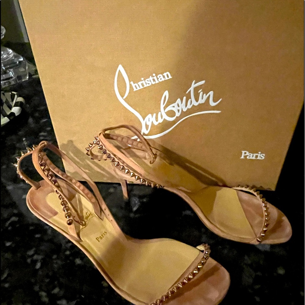 Christian Louboutin Nude So Me Spiked Sandals